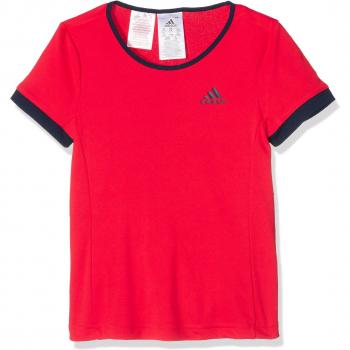 adidas G Court Tee - Camiseta de manga corta para niña, color rojo / azul, talla 164