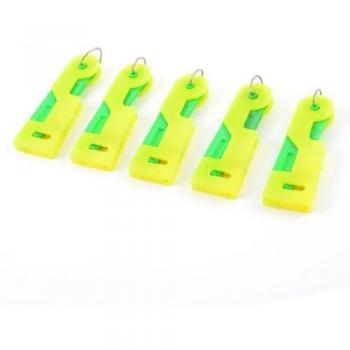 sourcing map 5 Piezas Automático Plástico Primavera Tarjeta Enhebrador De Agujas Insertor Herramienta Verde Amarillo