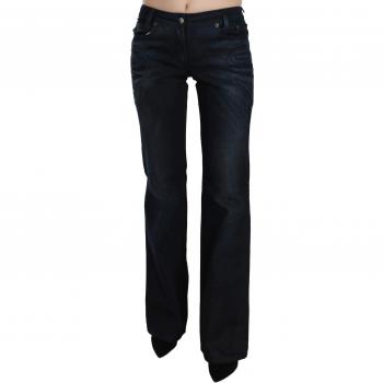 Just Cavalli Blue Washed Mid Waist Straight Denim Pants W26