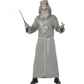 Disfraz de Mago Gris Maestro para Hombre Talla Adulto