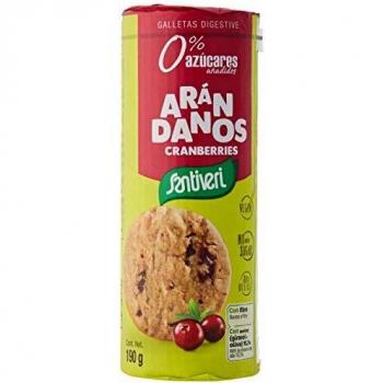 Santiveri Sugar-Free Whole Grain Digestive Cranberry Biscuits 190g