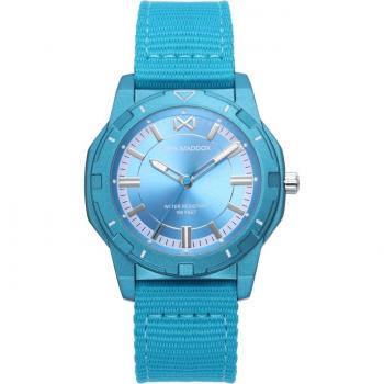 Mark Maddox - Reloj de Mujer Mission con caja de aluminio y correa de nylon en azul claro
