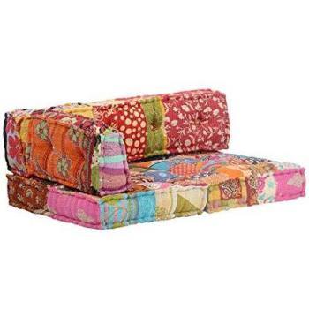 SengentoStyle Palletbankkussen stof patchwork meerkleurig