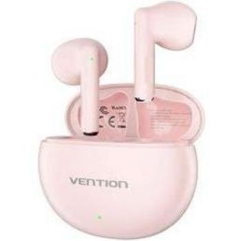 Auriculares Bluetooth Vention ELF 06 NBKP0 con estuche de carga y autonomía de 6 horas en color rosa