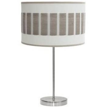 Lámpara de Mesa Moderna Alto Ivanna 1xe27 Niquel/Blanco-Madera Gris 62x30x30 Cm