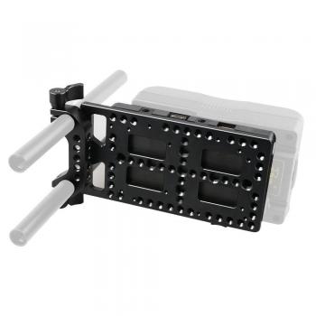 CAMVATE V Lock Mounting Plate Power Supply Splitter with 15mm Rod Clamp and Double-Side Battery Plate with 15mm Railblock and Power Supply Splitter