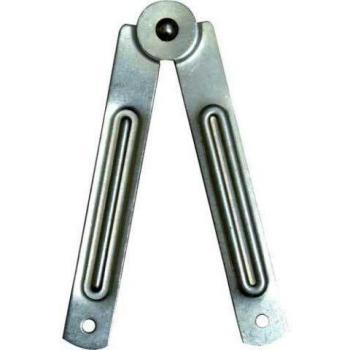 Bisagra Compas Caballete de Acero Niquelado Micel, Dimensiones 216x15x1mm