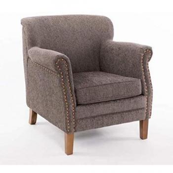 Sillón Poliéster y Madera ClasicoGris Natural 75 x 83 x 78