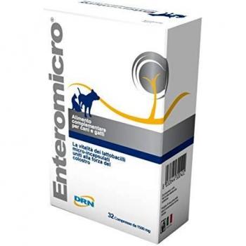 Enteromicro 32 Compresas - Suplemento Veterinario para el Equilibrio Intestinal de Perros y Gatos (70g)