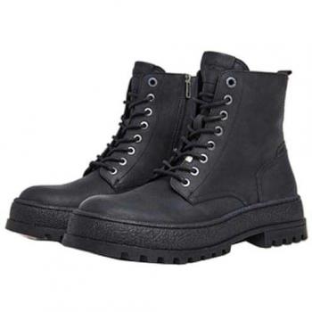 Pepe Jeans Lincoln PMS50258 Black Lace-Up Ankle Boots for Men Size 45