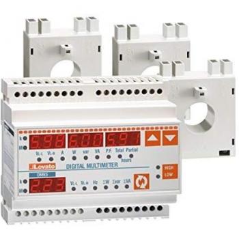 Kit Multímetro Digital Lovato DMG100 + 3 Transformadores de Corriente 150/5A