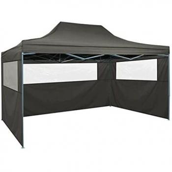 Carpa pleglable con 3 paredes 3x45 m gris antracita