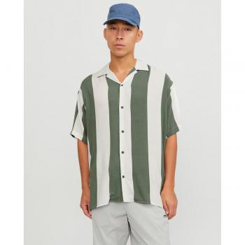 Camisa de manga corta con estampado de rayas Agave Green Stripe