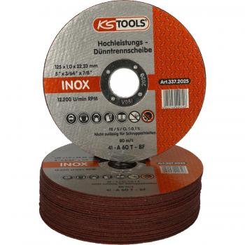 Disco de corte delgado KS Tools 125 mm, 1 mm, 25 unidades
