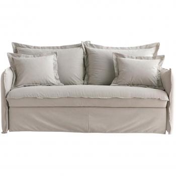 Sofá cama desenfundable de algodón beige ALDO
