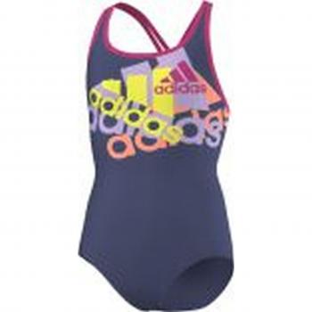 adidas Y Logo 1PC KG - Bañador para niña, color morado , talla 128