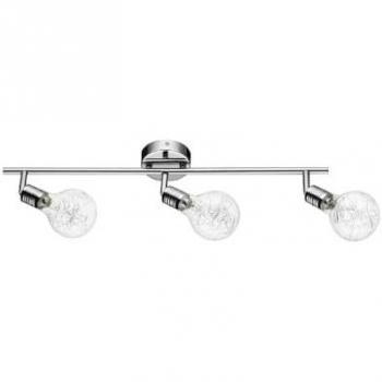 Lámpara de Techo EPIKASA de Metal y Vidrio en Cromo, 14x9x58,3 cm