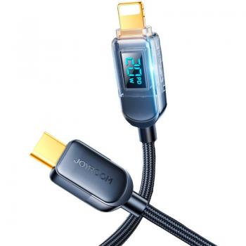 Cable USB-C a Lightning Joyroom 20W con display de potencia de carga 1.2 m negro (S-CL020A4)