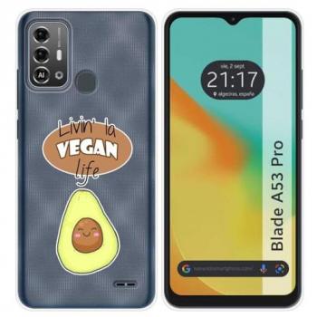 Funda Silicona Zte Blade A53 Pro Diseño Vegan Life Dibujos