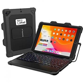SANTALA Funda con Teclado Español para iPad 10.2 2021/2020/ 2019/ iPad Air 3 10.5 2019/iPad Pro 10.5 2017