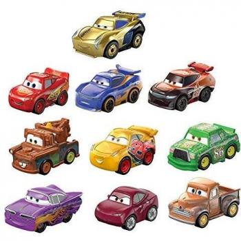 Disney Cars Pack 10 coches mini de juguete de carreras, para niños +3 años