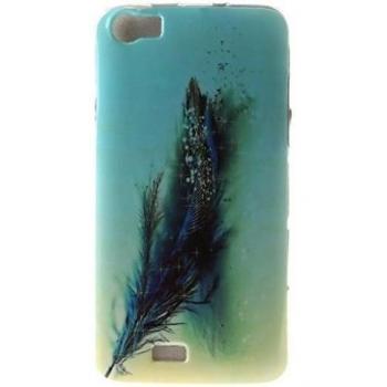 case cover para Wiko Lenny,Crisant azul de la pluma Diseño Protección suave TPU Gel silicona Teléfono Celular Back funda Carcasa para Wiko Lenny