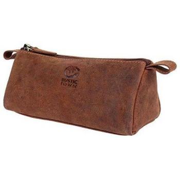 Leather Pencil Case - Zippered Pen Pouch for School, Work & Office by Rustic Town