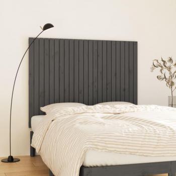 Cabecero de cama de pared gris 146,5x3x110cm madera maciza de pino