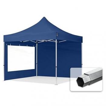 Carpa Plegable 3x3m Profesional Aluminio 40mm con Laterales y Ventanas Panorámicas, Azul Oscuro