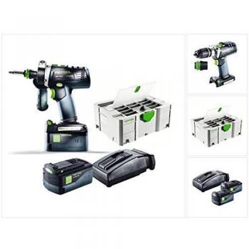 Festool 564582 - Taladro atornillador de batería DRC 18/4 Li 5,2-Plus
