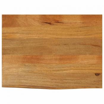 Tablero de mesa borde natural madera maciza mango 80x60x2,5 cm Marrón