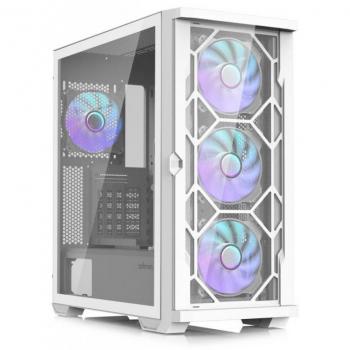 Zalman Z10 Duo White - ATX Mid-Tower Case with 4 ARGB Fans, USB Type-C, T/G Side Panel, Mesh and Glass Front Panel, Dust Filter