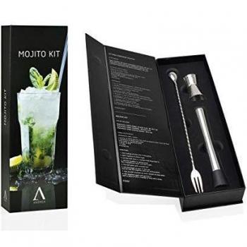 ANDREA HOUSE - Set Gourmet de coctelería con Tres Piezas para Preparar mojitos 13x36x5,5cm