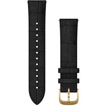 Garmin Pulsera Vivomove, 20 mm, Piel Italiana Negra, Hebilla Dorada