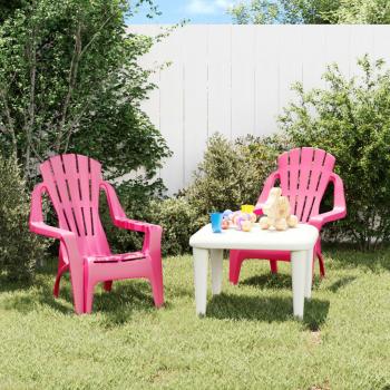 Sillas de jardín para niños 2 piezas Rosa 37x34x44cm PP Aspecto de madera