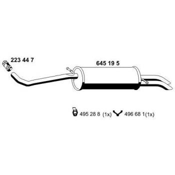 Silenciador Trasero ERNST 645195 para SKODA Fabia 1 Combi y Fabia 2