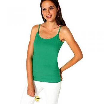 Camiseta Lisa Finos Tirantes Espagueti Mujer - 112004,Verde,L