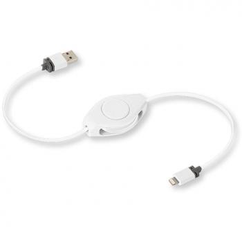 ReTrak ETLTUSBWT Retractable Charge and Sync Lightning Cable - White