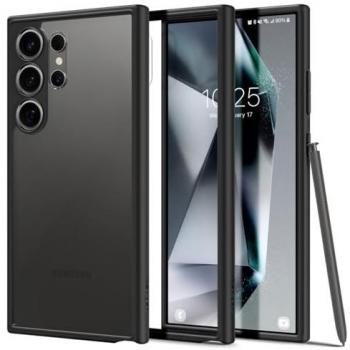 Protector de Pantalla Spigen para Samsung Galaxy A35 - Cristal Templado con AlignMaster 2 Pack - Transparente y Funda Ultra Hybrid Spigen para Samsung Galaxy S24 Ultra - Negro Mate, Protección Antichoque