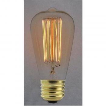 Cablematic - Bombilla Edison de filamentos incandescentes E27 220VAC 40W 64x142mm ST64