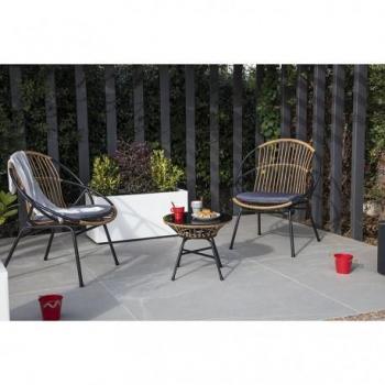 CONJUNTO JARDÃN MESA REDONDA Y 2 SILLAS BISTRO