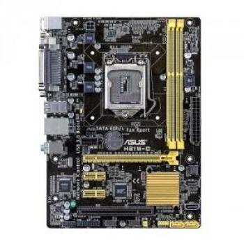 Placa Base ASUS H81M-C, Socket LGA 1150, Chipset Intel H81, Soporte DDR3 hasta 16GB a 1600MHz, DVI-D, mATX, USB 3.0,