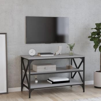 Mueble para TV de madera contrachapada 80x40x50 cm en color Negro, Roble Sonoma y Roble ahumado - Mesa de sofá, Mesa de Entrada para Salón, Consola de Entrada, Mueble Rec