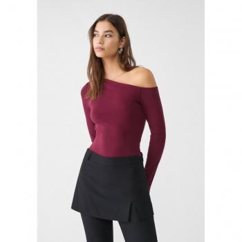 Asymmetric Neckline Purple Top - Size M