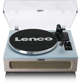 Lenco Tocadiscos Bluetooth LS-440 con 4 Altavoces Integrados - Azul y Taupe - 40W RMS