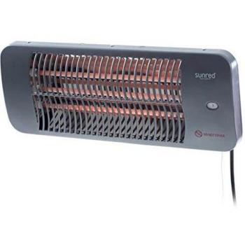 Sunred Calefactor de Pared para Patio Cuarzo Gris 2000 W Garaje Almacén Jardín