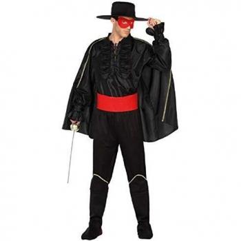 Disfraz de Bandido Enmascarado Negro y Rojo para hombre