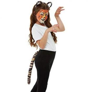 Smiffy's Kids Tiger, Aqua Make Up FX, kit de tigre para niños, color azul, naranja,