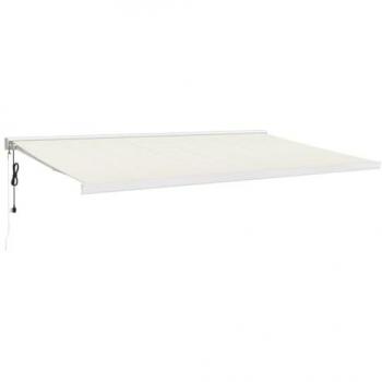 Toldo retráctil de aluminio y tela color crema 5x3 m