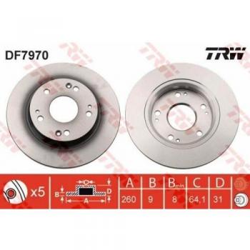 Disco de freno TRW DF7970, tipo: disco de freno, características: volver, completo, 1 pieza